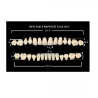 GLORIA NEW ACE зубы акриловые двухслойные, полный гарнитур Т3, М32 (28шт)